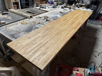 Solid Hevea Butcher Block Countertops - 6ft x 25” — $185