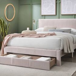 Light Pink Queen Bed Frame 