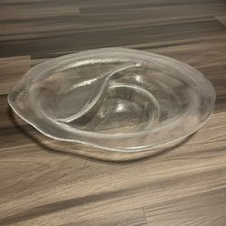 IVV Glacier Glass 3-section Italian crystal serving dish