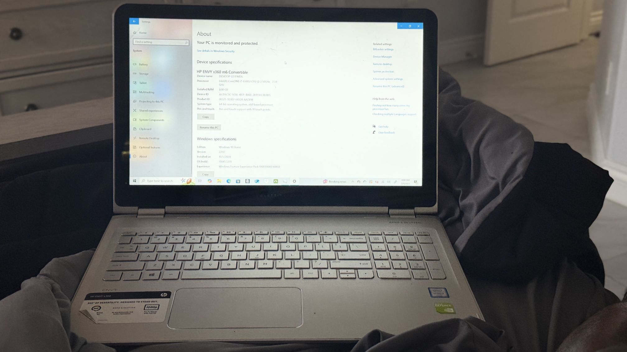 Hp Envy BANG & OLUFSEN Touch Screen