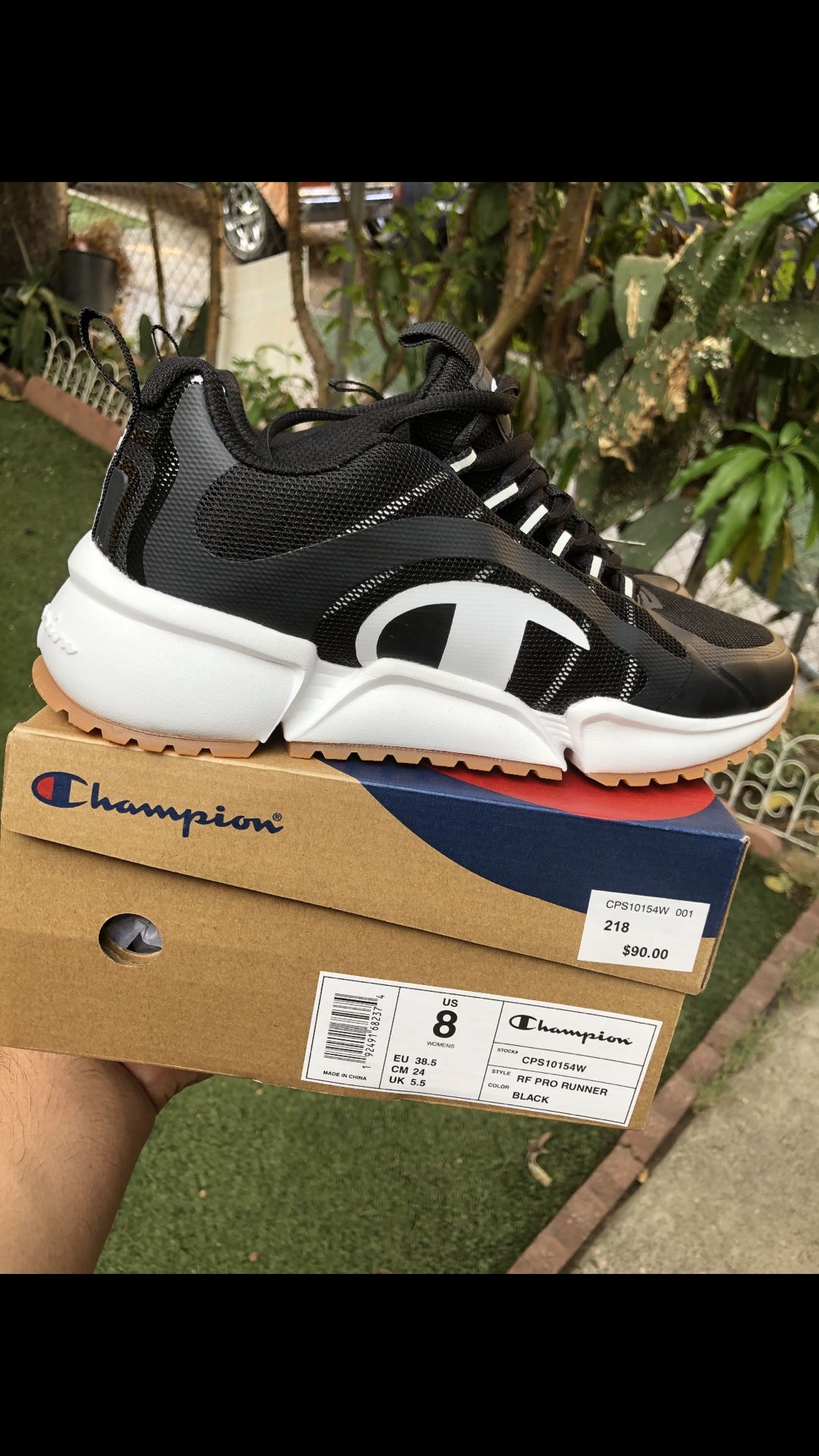 Women Champion RF Pro Runner Lifestyle Sneakers Shoes Black/White/Gum Size 8 Women