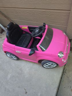 Pink Kids Fiat 150 Push Ride-On Car kids car