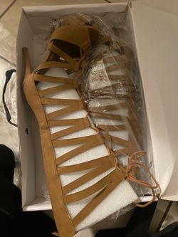 Tan Gladiator Strappy High Heels