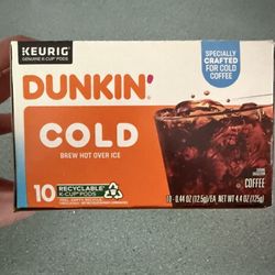 Keurig Dunkin Cold Brew K-cups  10 Cups 