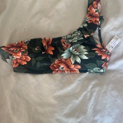 Brand New Bikini Top- Green Floral