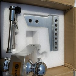 TOPBEE Tow Hitch- Fits 2.5'' Receiver Only, 6'' Drop/Rise Drop, Dual Ball (2'' X 2-5/16''), Adjustable Aluminum Trailer Hitch For Heavy Duty Truck -18