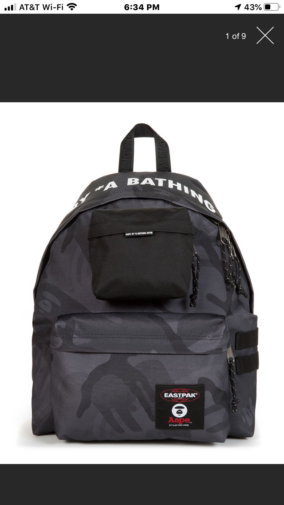 Eastpak Bathing Ape camo backpack