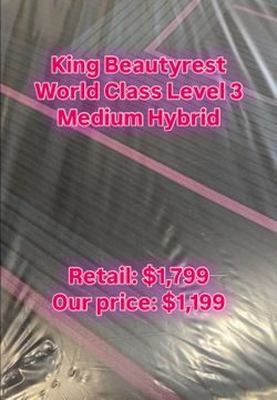 Beautyrest World Class Level 3 Medium Hybrid King