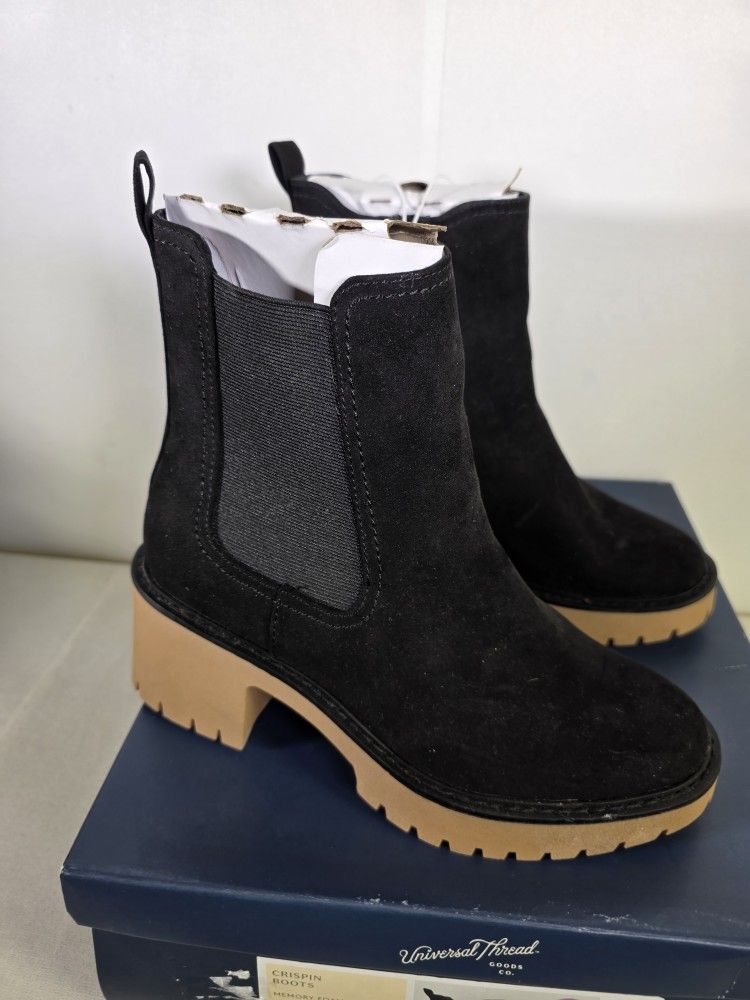 Women's Crispin Chelsea Black Boots - NEW Universal Thread 6.5 Women's