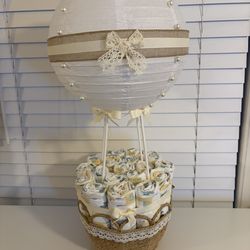 Hot Air Balloon Diaper Cake Baby Shower Gift