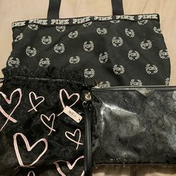 Victoria Secret Tote Bag, Sheer Bag, and Clutch