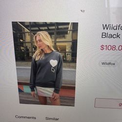 Wildfox Black And White Blurred Heart Cody Sweatshirt 