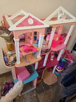 Barbie dream house with accessories