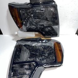 LA Zona Auto Parts 2009 to 2014 Ford F150 Smoked Headlights Luces Micas Calaveras Ahumadas 