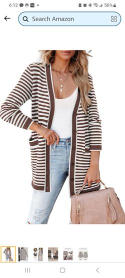 Dressy Sweater Jacket Fall Outfits for Women 2024 Brown X Large