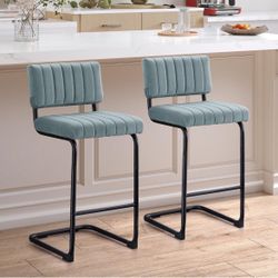 Blue Velvet 24in Counter Stools