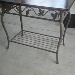 Wrought Iron Table. Wood Top $100 Perfect Cond.