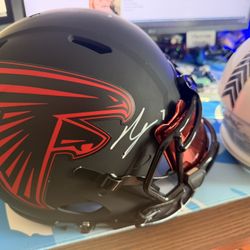 Bijan Robinson Signed Atlanta Falcons Speed Authentic Eclipse NFL Helmet