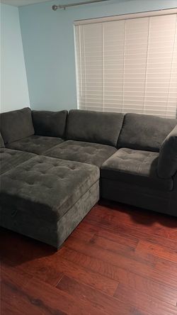 6pc fabric modular section sofa set