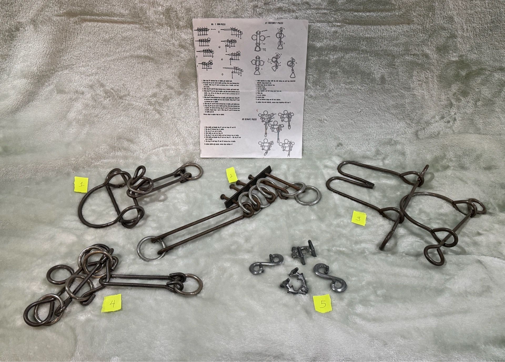 Vintage Metal Brain Teaser Puzzles - #1, 2, 3, 4-$25.00 Each; #5 - $15.00