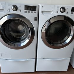 LG HE Steam Washer & Dryer Set w/ Warranty 