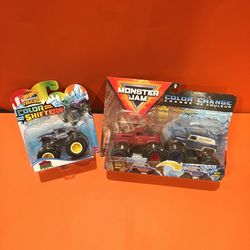 Lot Of 3 Car Toys :Color Shifters Hotwheel & Monster Jam