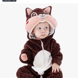 MICHLEY Unisex Baby Animal Costume Winter Autumn Hooded Romper Halloween Cosplay Jumpsuit Outfits