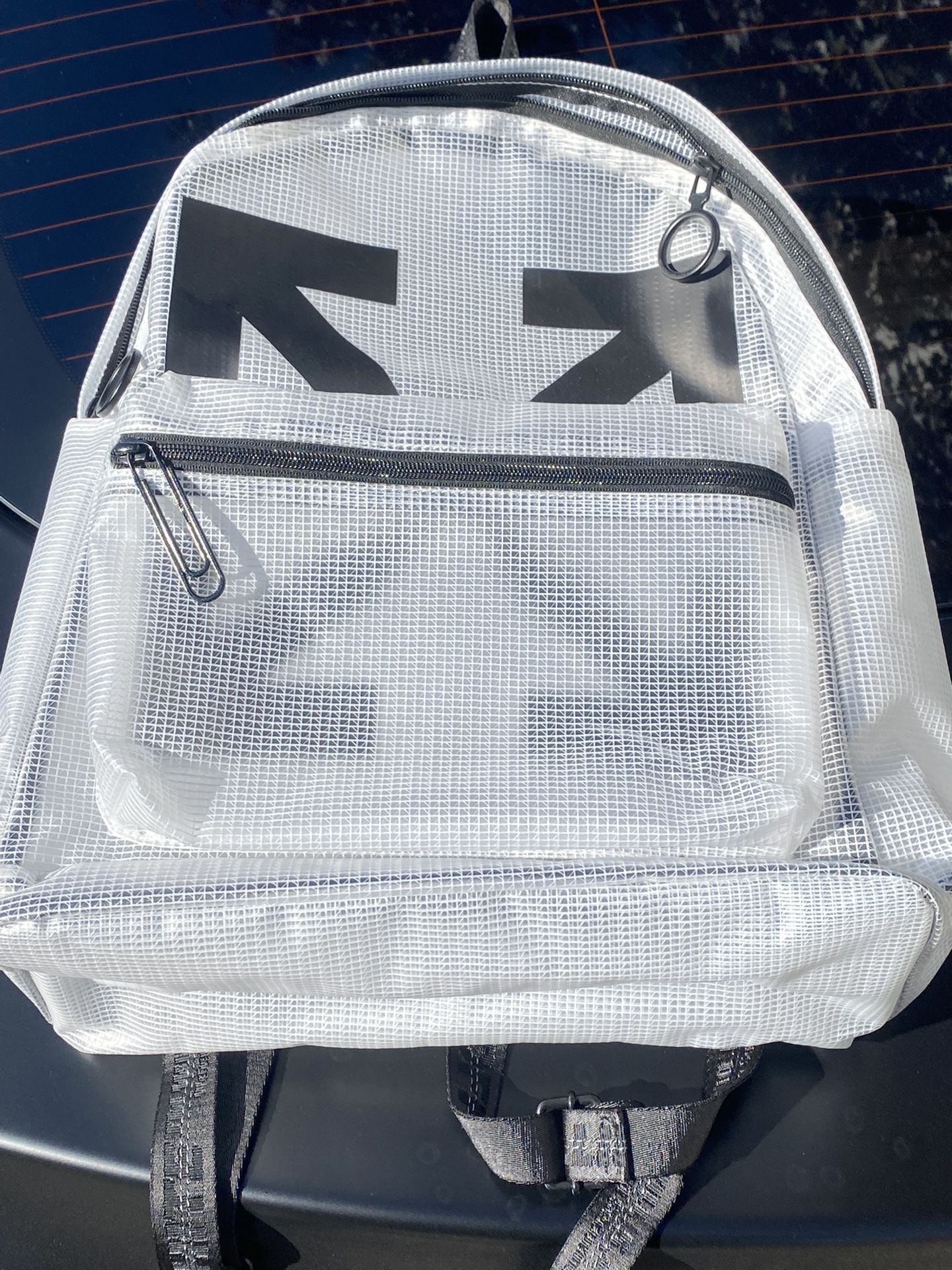 OFF-WHITE Clear Mesh PVC Backpack 