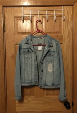 Distressed jean jacket