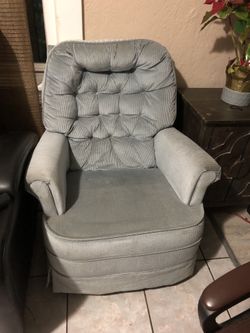 Vintage Gray Upholstered Armchair