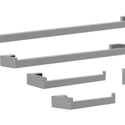 Franklin Brass Beaufort 5-Piece Bath Hardware Set 18, 24 in. Towel Bars, Toilet Paper Holder, Towel Holder, Hook, Polished Chrome