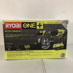 RYOBI 18-Volt ONE+ Lithium-Ion Cordless 2-Tool Combo Kit w/ Drill/Driver, Circular Saw, (2) 1.5 Ah Batteries, Charger, and Bag