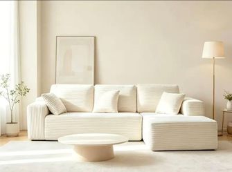 Sofa L-Shaped White NIB