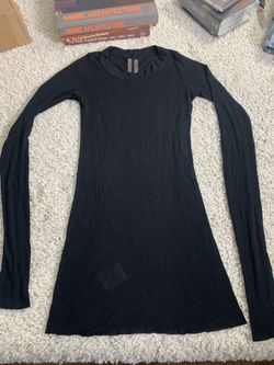 Rick Owens Shirt Size Small Black Long Sleeve Silk Top