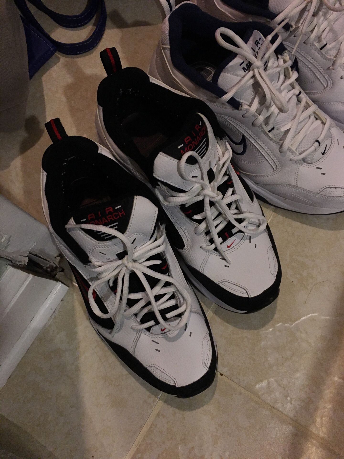 Air monarch shoes, White Nike’s