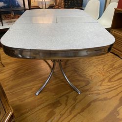 Mid Century Formica And Chrome Dining Table 
