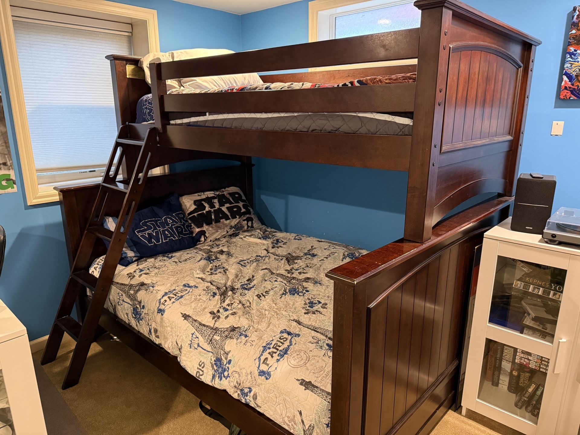 Full And Twin Solid Wood Bunk Bed