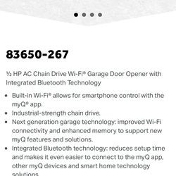 LiftMaster ½ HP AC Chain Drive Wi-Fi® Garage Door Opener with Integrated Bluetooth Technology