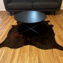 Brand new Couch, Brand new Authentic Cow Hide Rug, Light used Macy’ Coffee Table