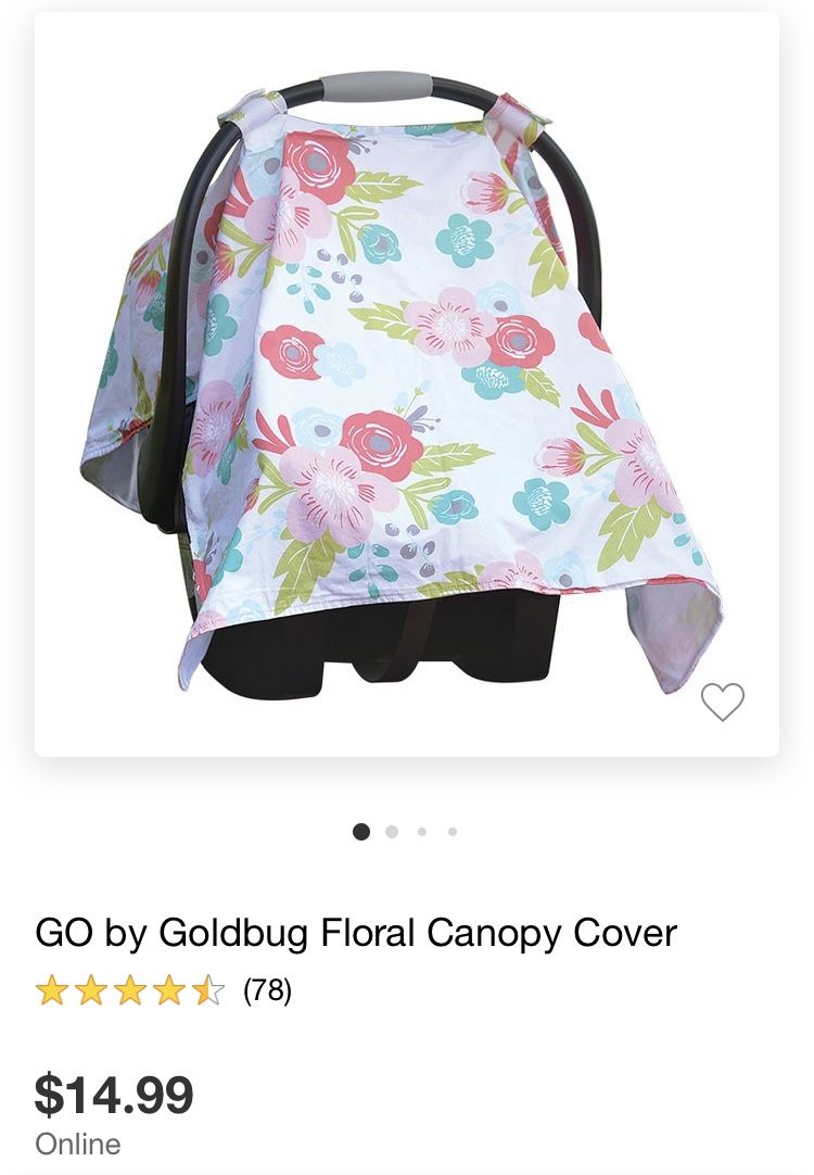 Floral canopy car seat cover