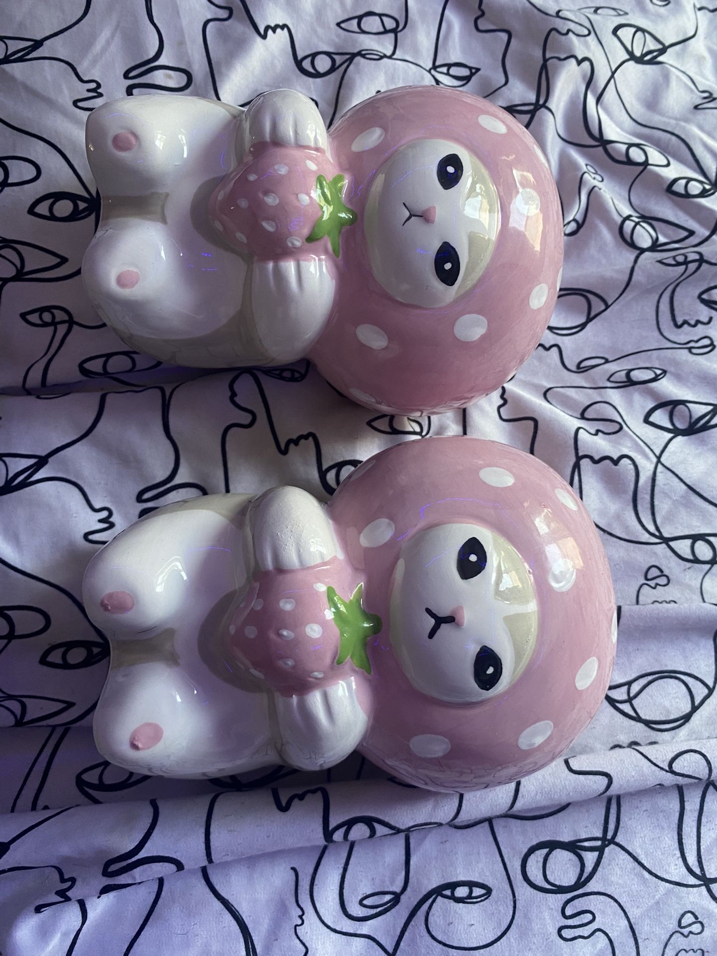Pink Ceramic Kittens