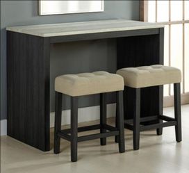 Brand New Black, Grey & Beige 3pc Dining Table Set