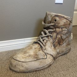 Handmade Ceramic Sneaker Sculpture – High Top Art Piece