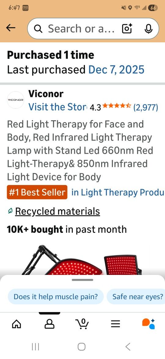 Like New Red Light Therapy Lamp