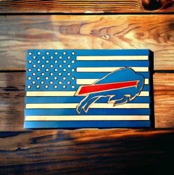 8x10 Handmade Wooden Bills Flag Art