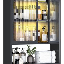 Metal Wall Cabinet With Glass Doors 