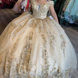 New  Champagne gold  color Quinceañera Dress