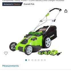 Green Works Electric Lawnmower