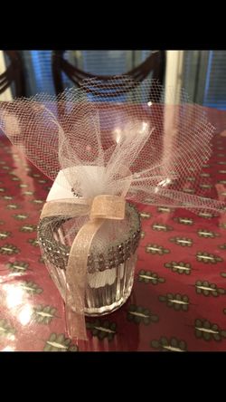  candle party favor with ribbon