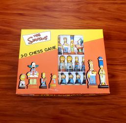 VINTAGE LOS SIMPSONS 3D CHESS BOARD GAME 20th CENTURY FOX 2000
